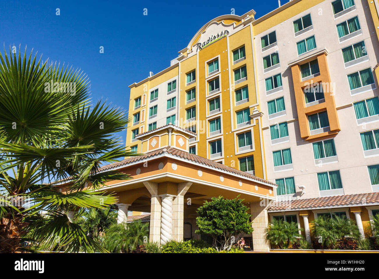 Orlando Florida,Buena Vista,Radisson,hotel,full service hotel,hotels,lodging,hospitality industry,global company,outside exterior,front,entrance,carpo Stock Photo