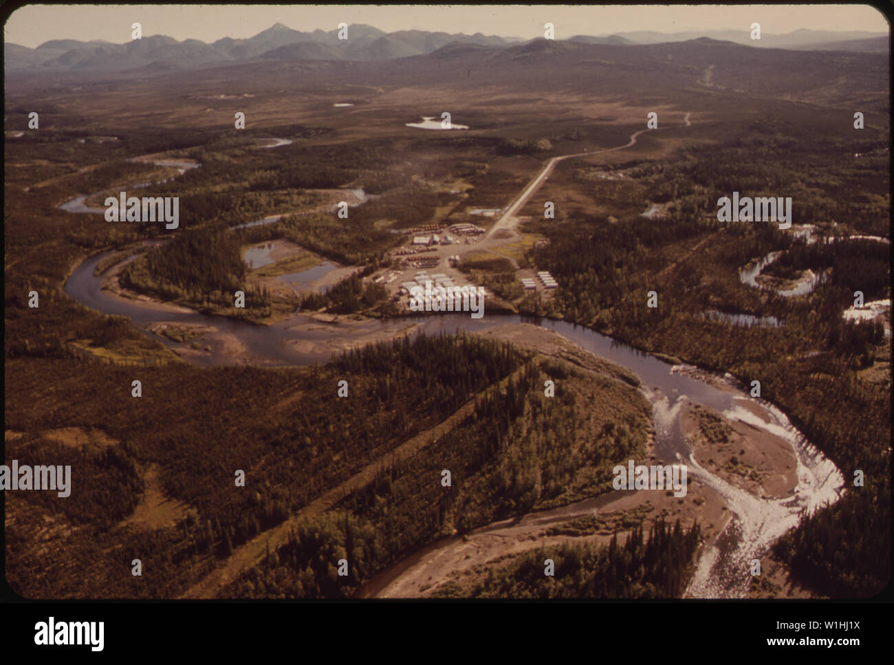 PROSPECT CREEK CAMP, LOWER FOREGROUND. IN THIS EASTERN VIEW THE
