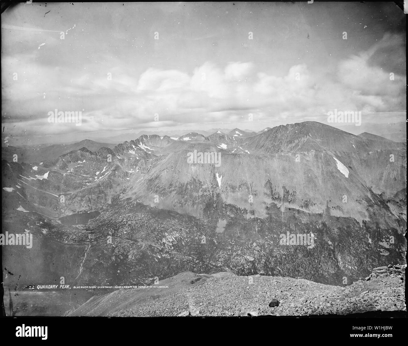 Panorama from summit of Mount Lincoln, shows Quandary Peak and Blue ...