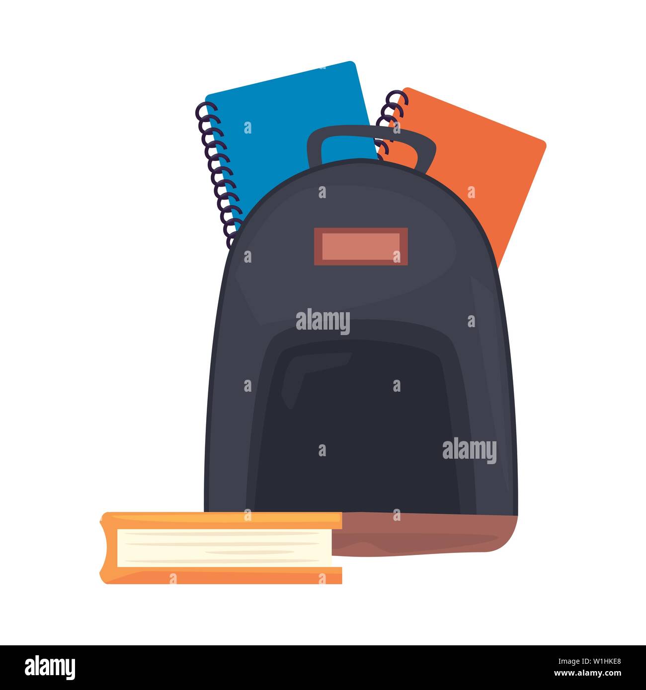 backpack books and notebook back to school vector illustration Stock Vector