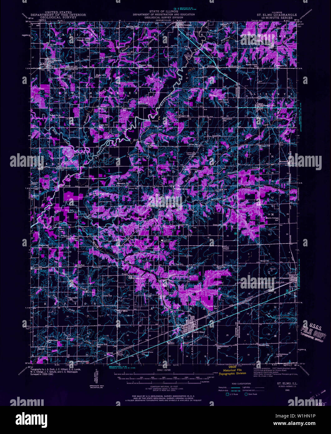 Map of st elmo illinois hires stock photography and images Alamy