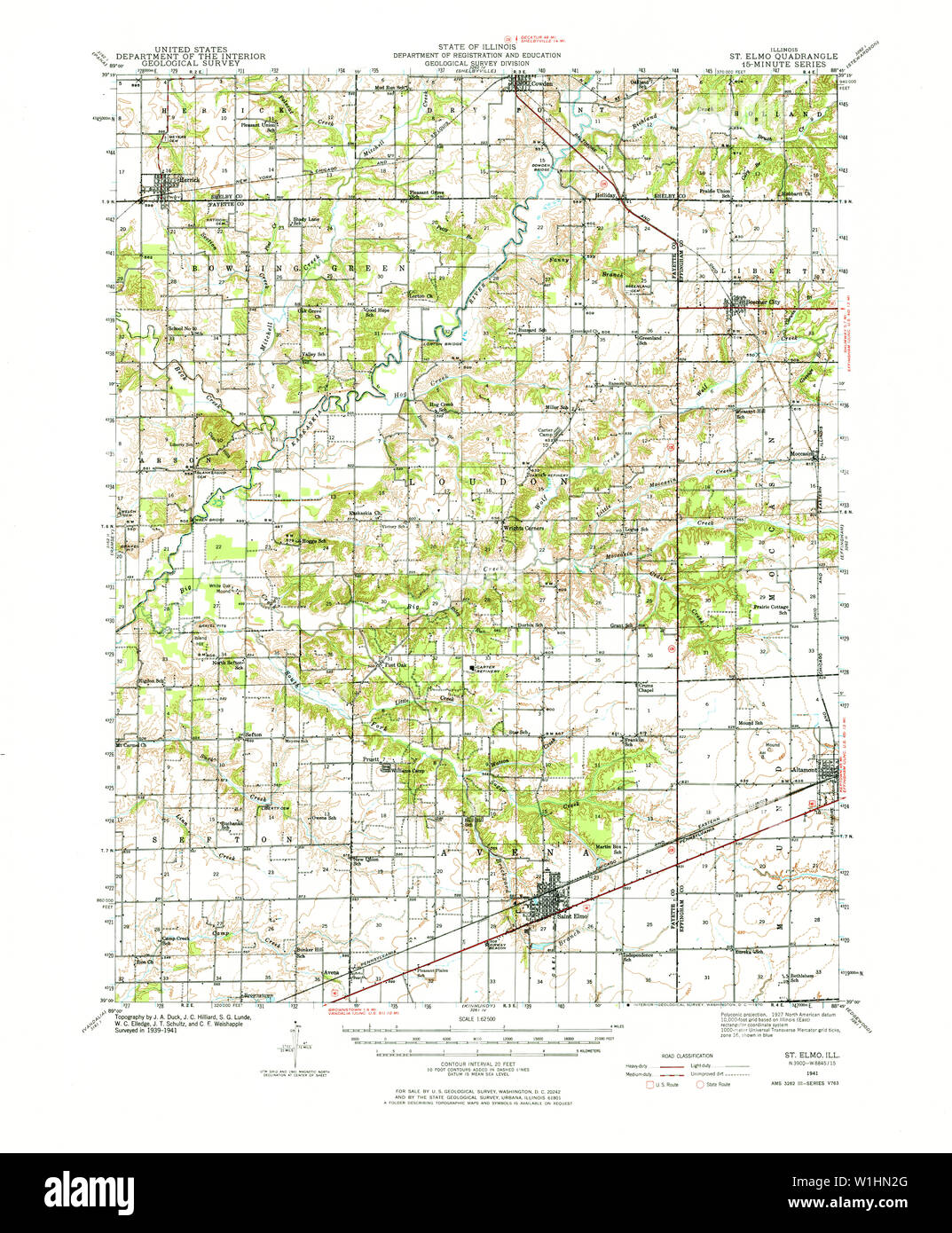Map of st elmo illinois hires stock photography and images Alamy