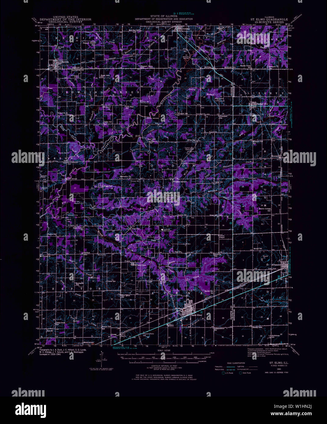 Map of st elmo illinois hires stock photography and images Alamy