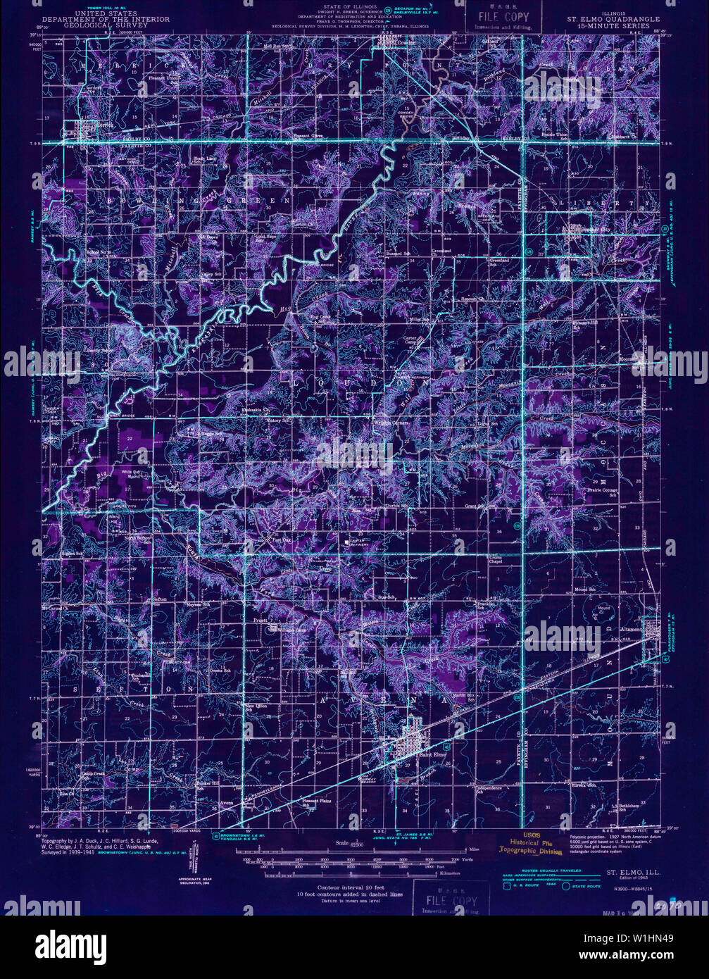 Map of st elmo illinois hires stock photography and images Alamy