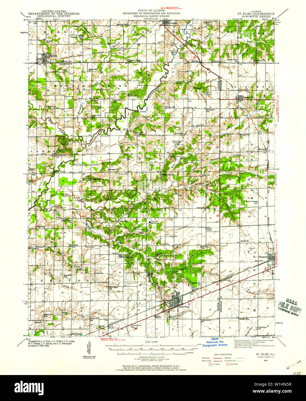 Map of st elmo illinois hires stock photography and images Alamy