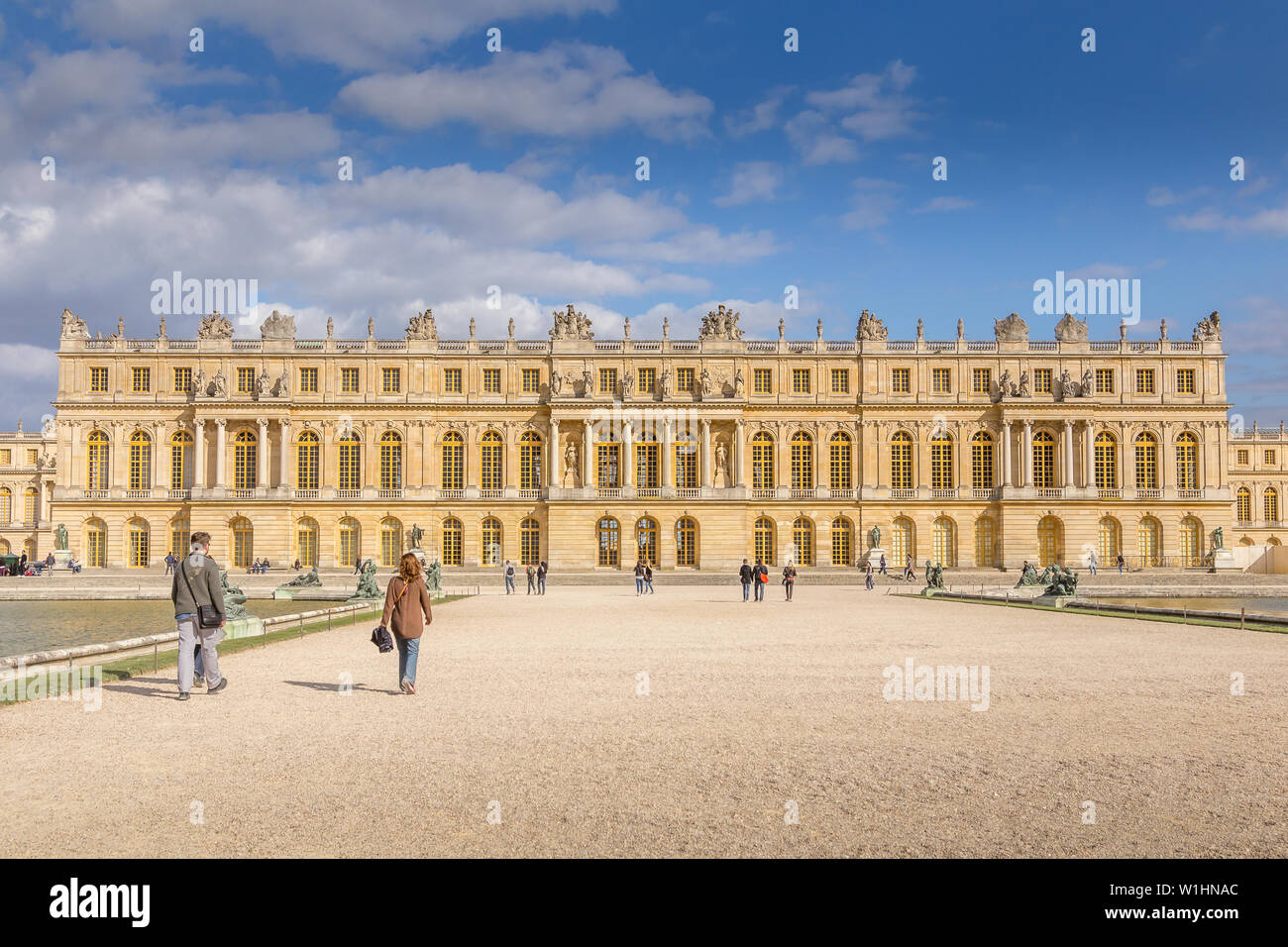Versailles, France. April 18, 2014: facade of the Palace of Versailles, France Stock Photo
