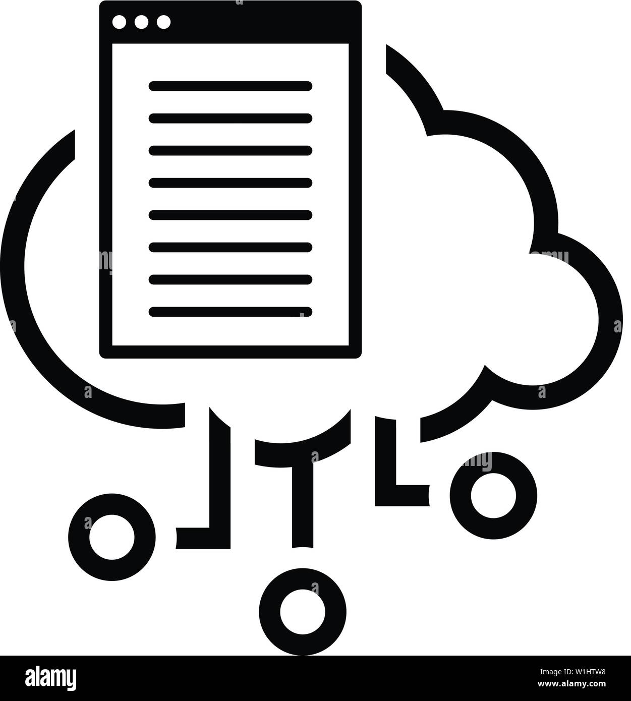 Simple Cloud Documents Vector Icon Stock Vector