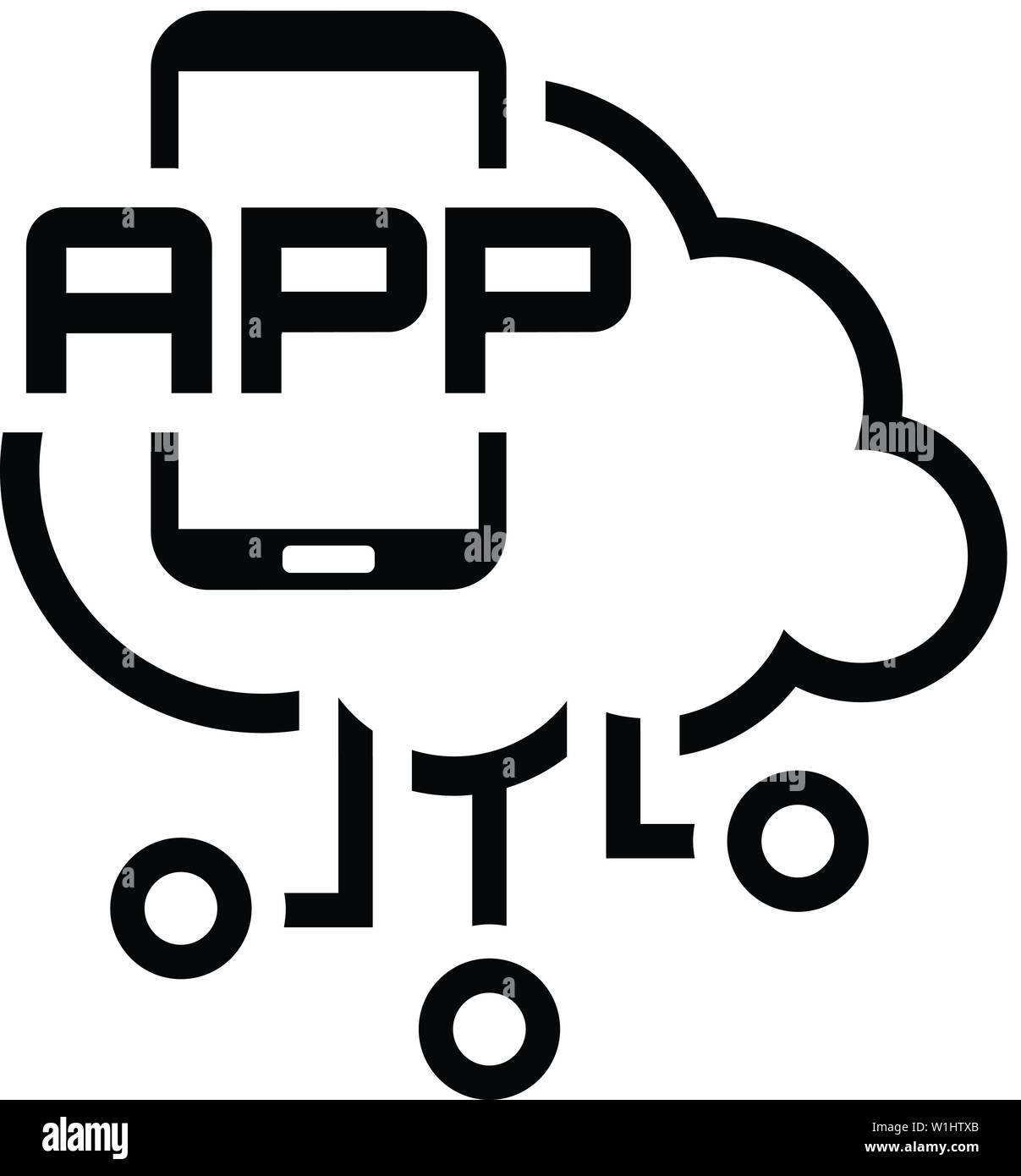 Simple Mobile Cloud APP Vector Icon Stock Vector