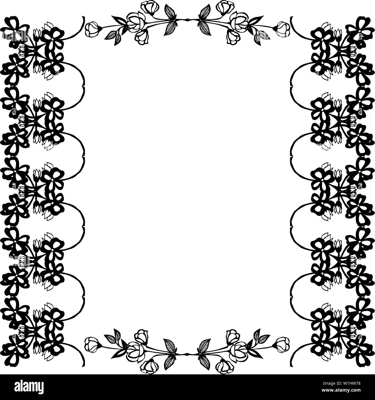 Vector illustration card with beauty of wreath frame hand drawn Stock ...