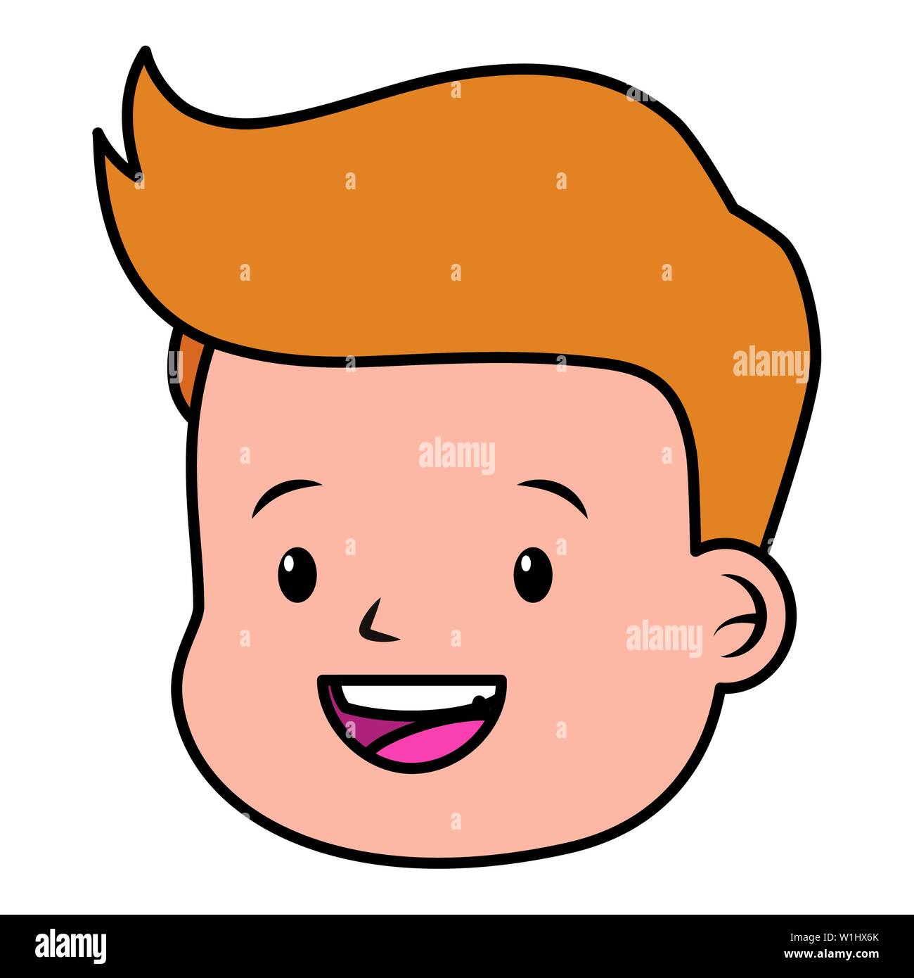 happy boy face on white background Stock Vector Image & Art - Alamy