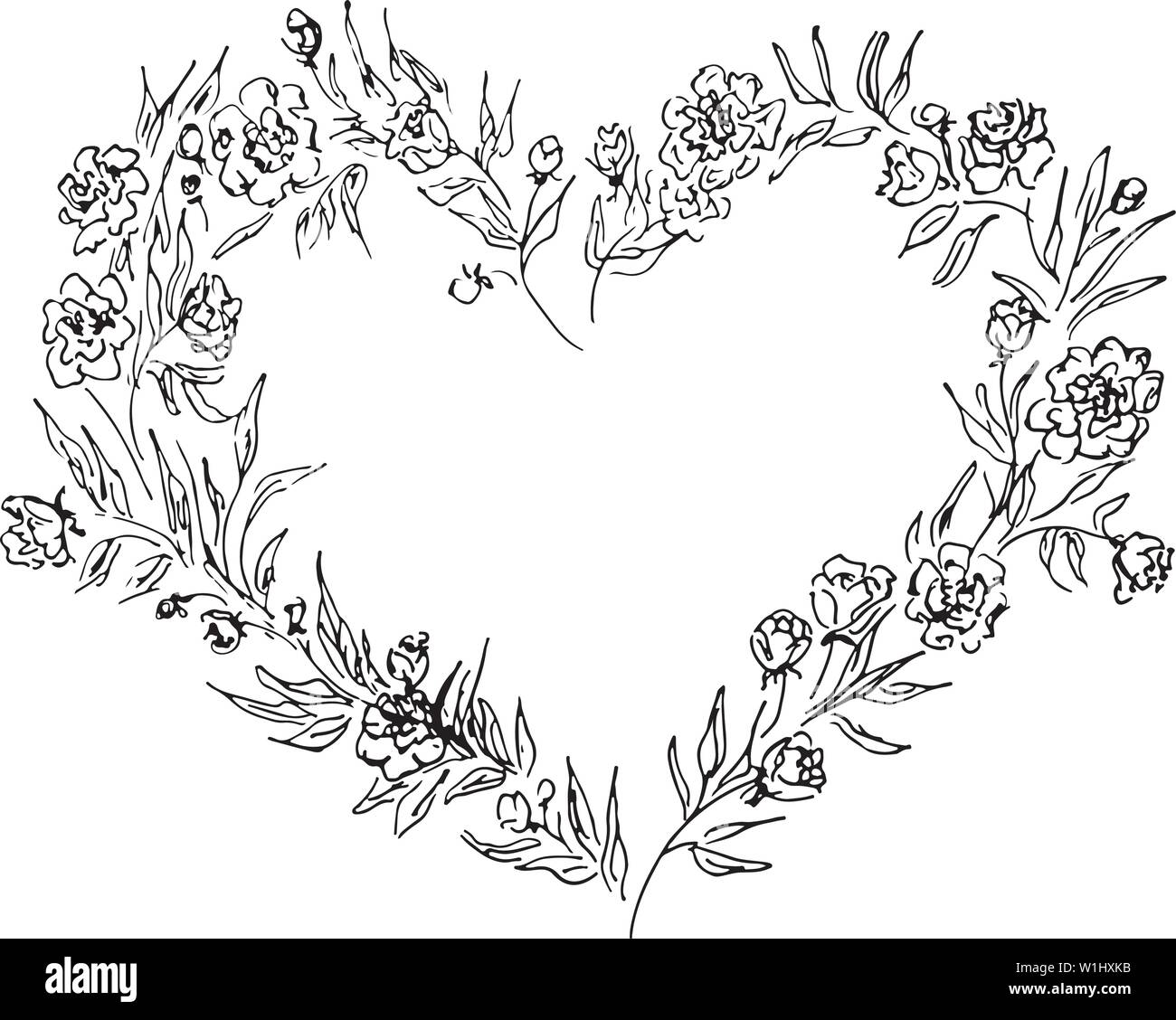 Heart Floral Design Vector