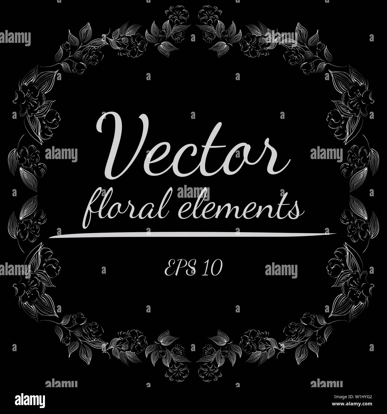 Hand Drawn Vector Illustrations Of Abstract Set of Flowers Isolated on ...