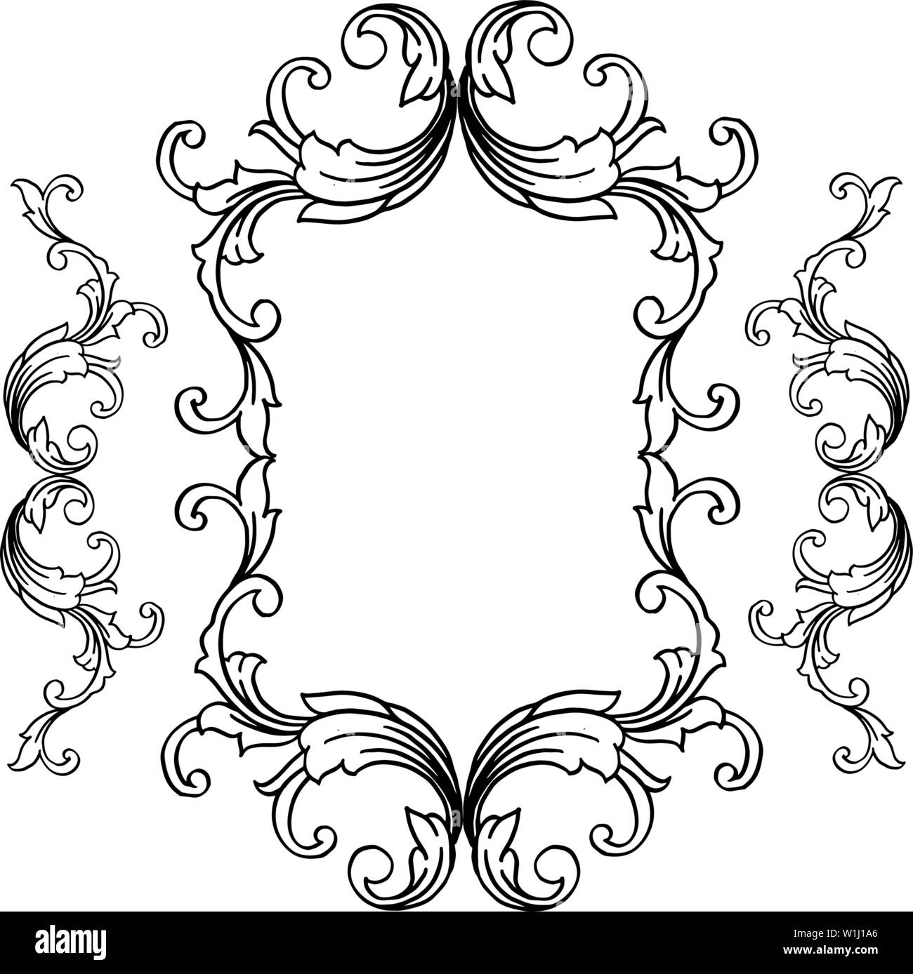 Vector illustration shape of card with very beautiful flower frames ...