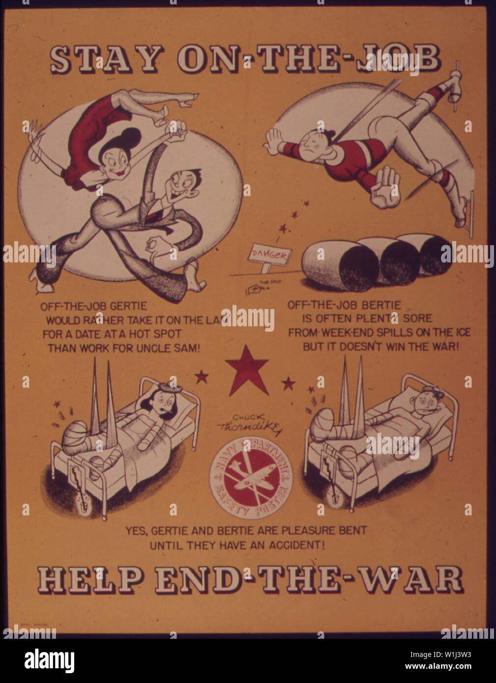 STAY ON THE JOB. HELP END THE WAR Stock Photo