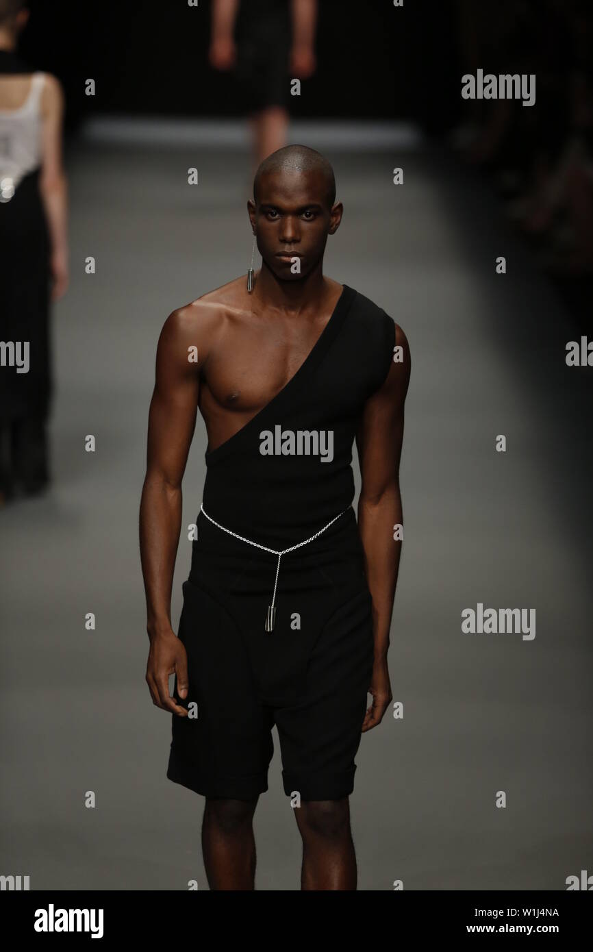 Berlin, Germany. 02nd July, 2019. Model on the catwalk with the ...