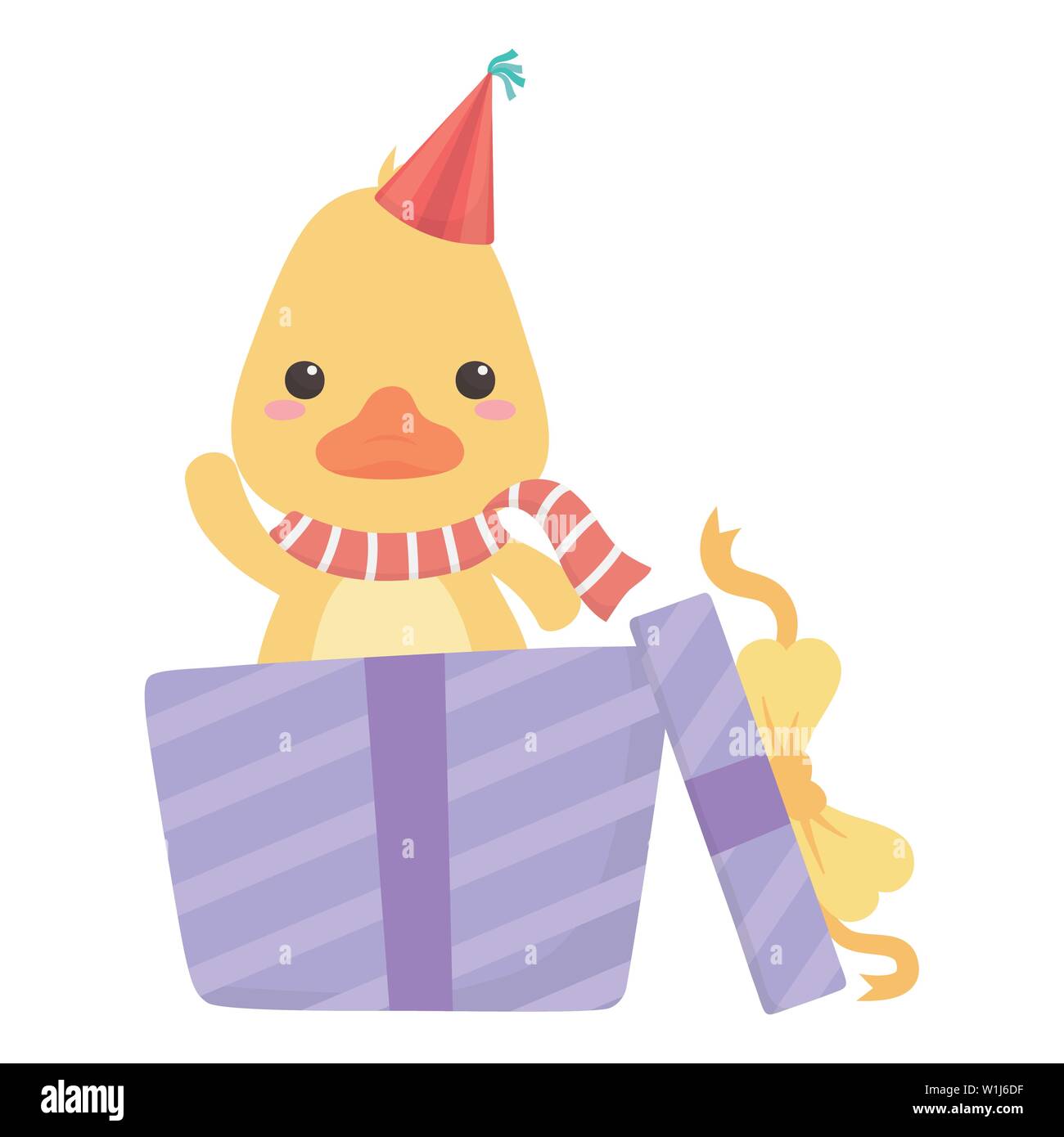 Duck cartoon design, Animal happy birthday celebration decoration and