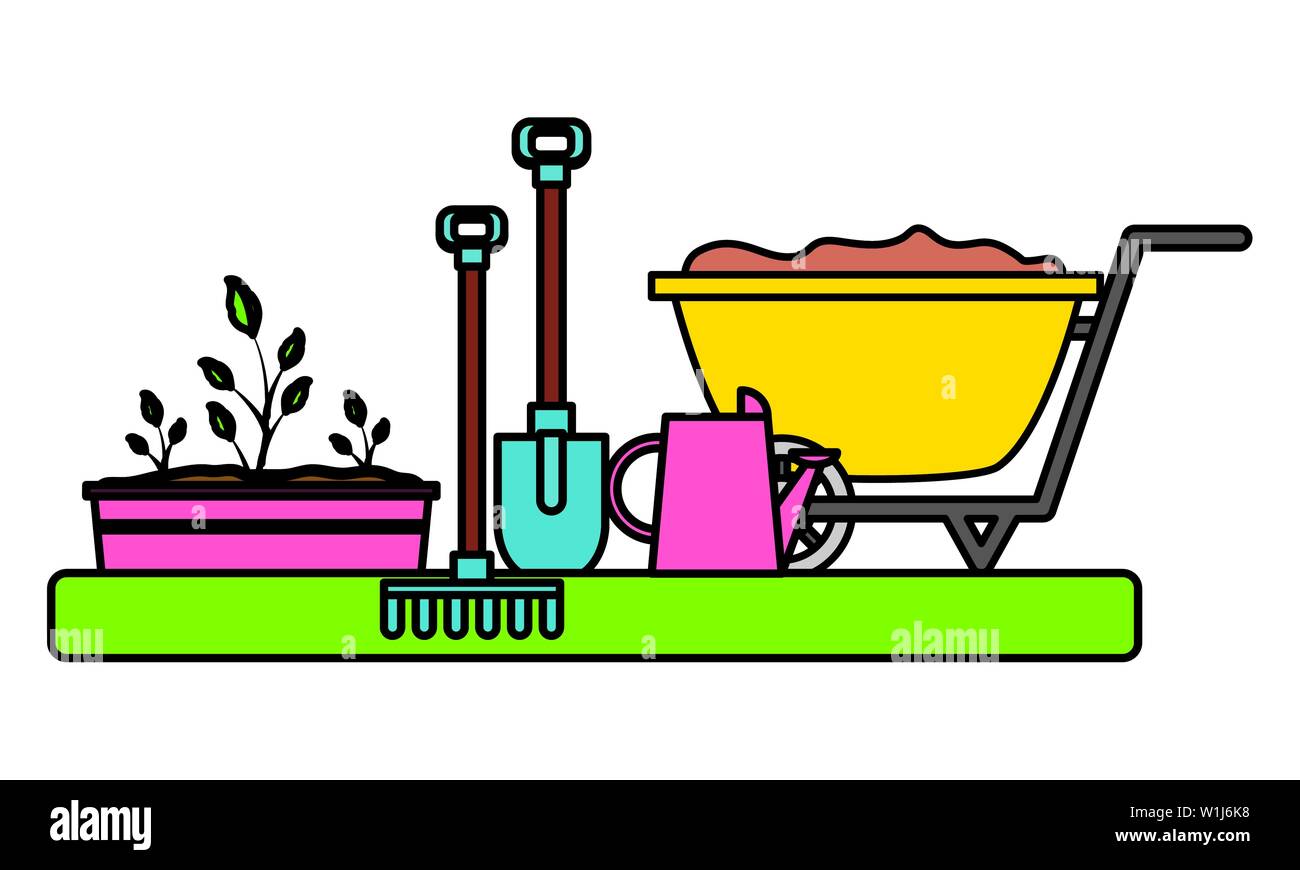 tools decoration gardening flat design Stock Vector Image & Art - Alamy