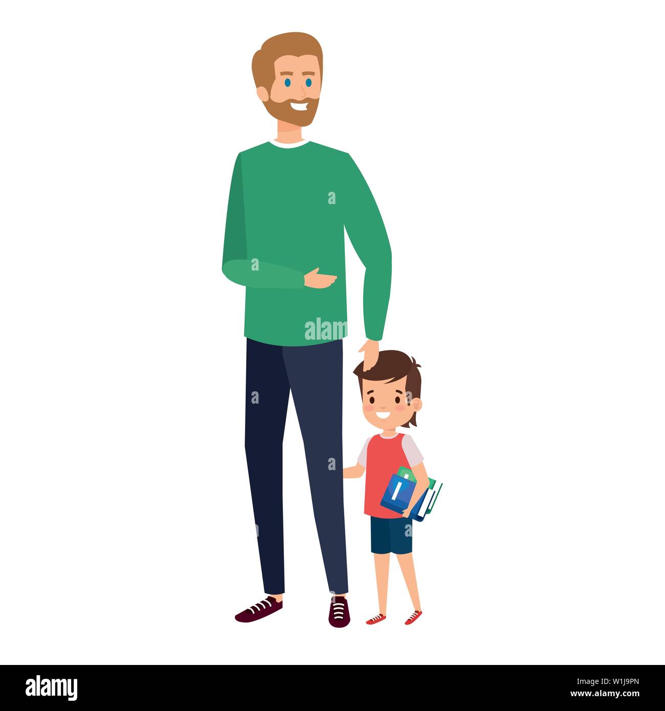 happy student boy with male teacher Stock Vector Image & Art - Alamy