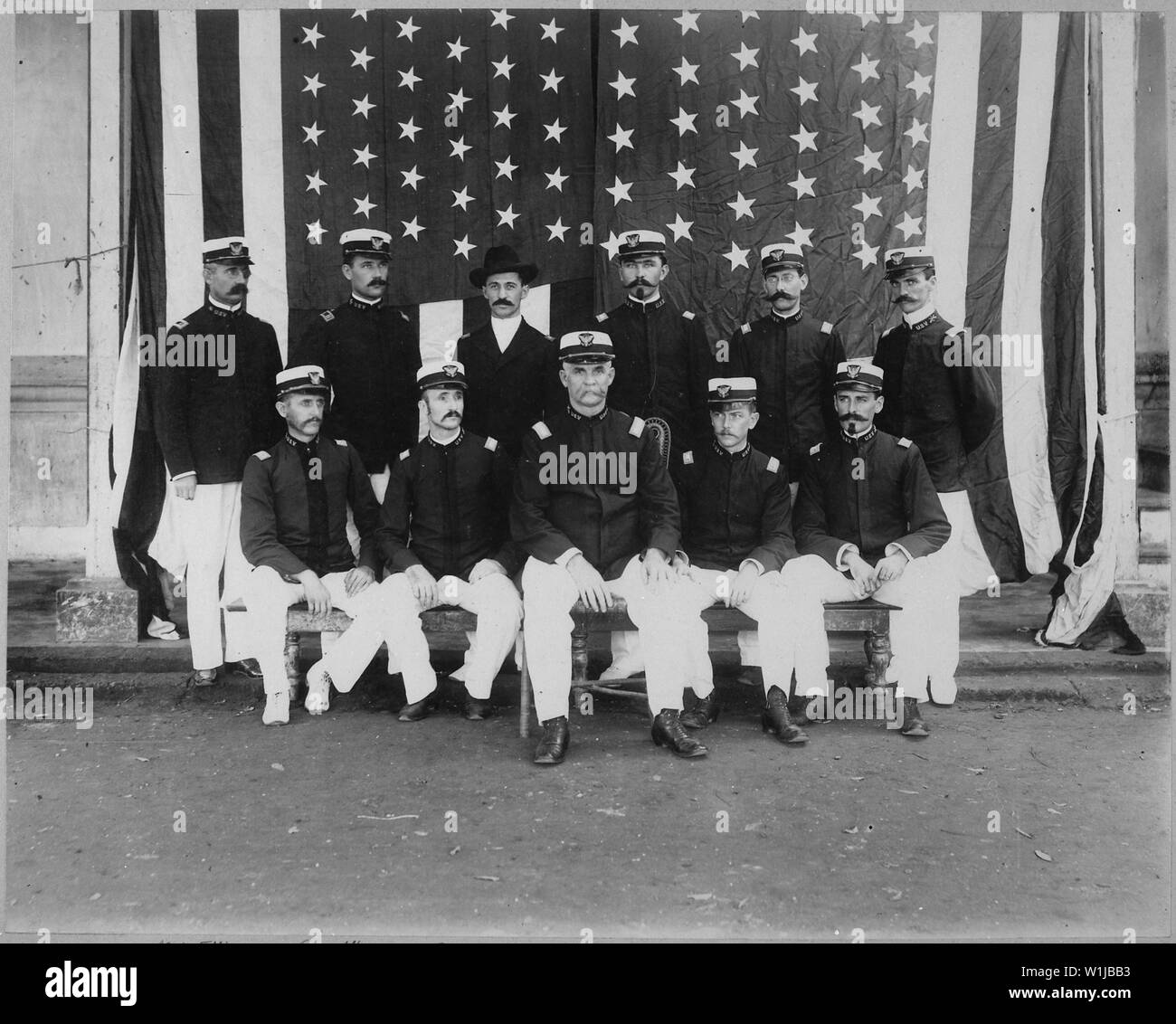 Staff and Line Officers, 2nd Regiment Oregon Volunteer Infantry. Greely Collection., ca. 1898; General notes:  Use War and Conflict Number 285 when ordering a reproduction or requesting information about this image. Stock Photo