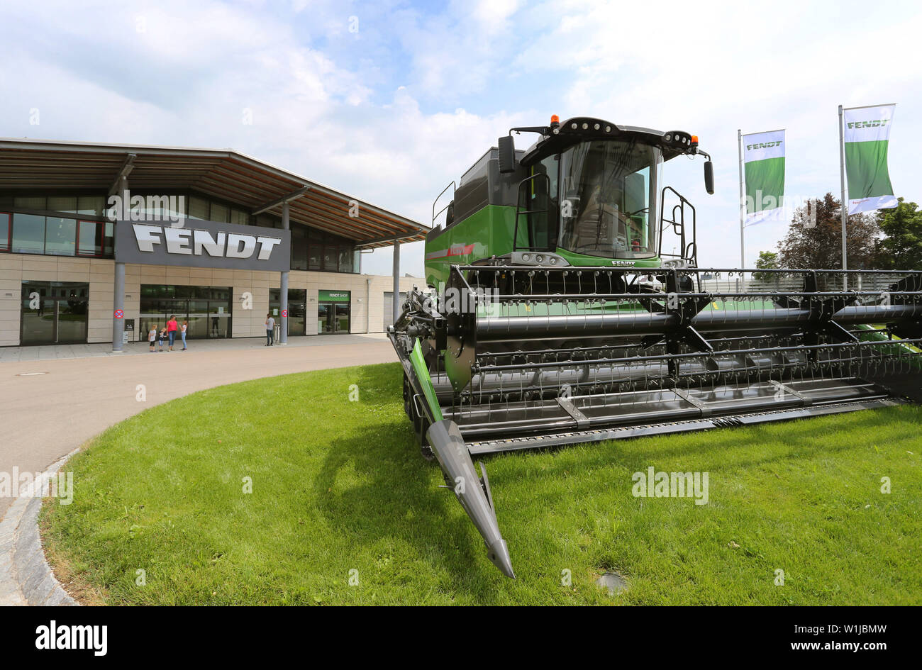 Marktoberdorf Germany 02nd July 2019 A Harvesting Machine Is At The 
