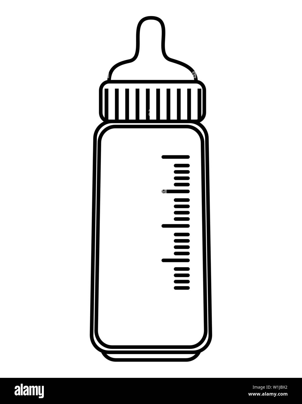 Baby bottle nursery icon Black and White Stock Photos & Images - Alamy