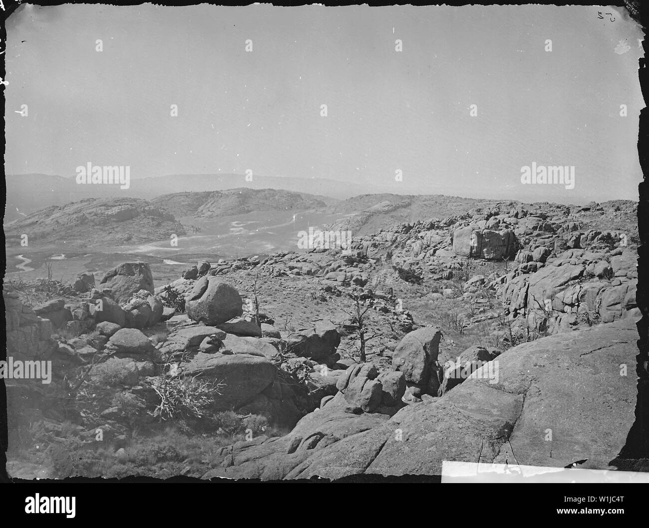 Study among the rocks, summit of the Granite Mountains. Fremont County, Wyoming. Stock Photo
