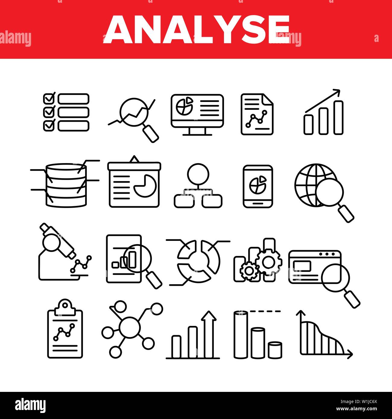 Data analysing icon on Stock Vector Images - Alamy