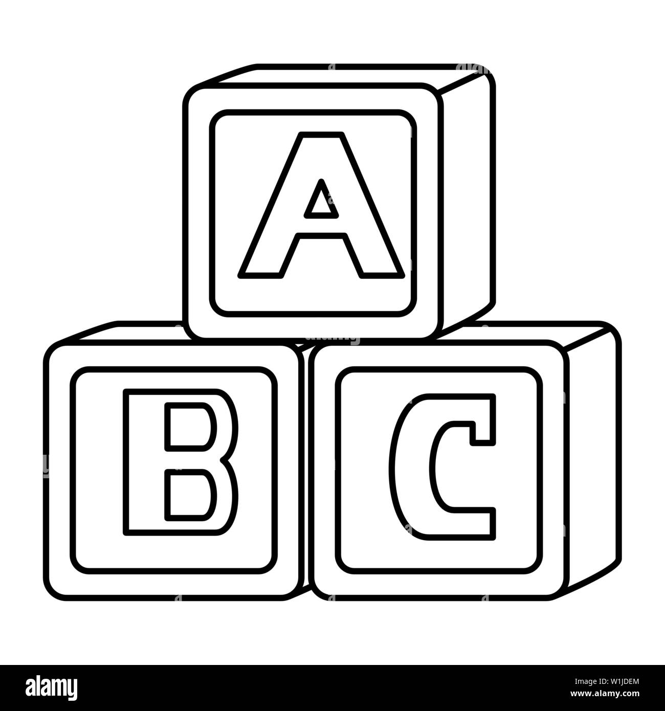 alphabet blocks toys baby icons Stock Vector Image & Art - Alamy