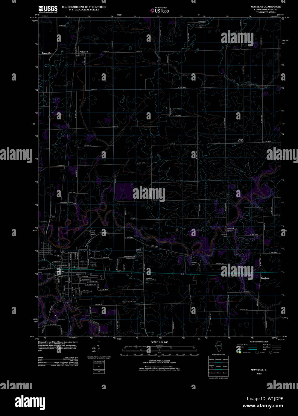 Map of watseka hires stock photography and images Alamy