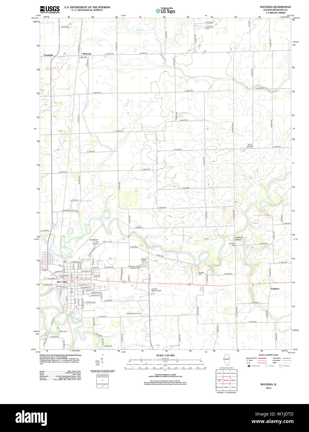 Watseka map hires stock photography and images Alamy