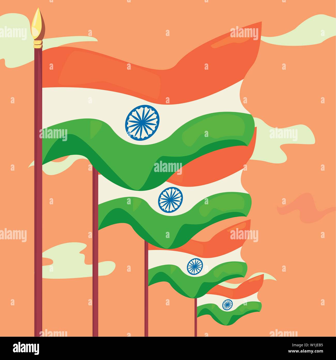 Boy waving indian flag hi-res stock photography and images - Alamy