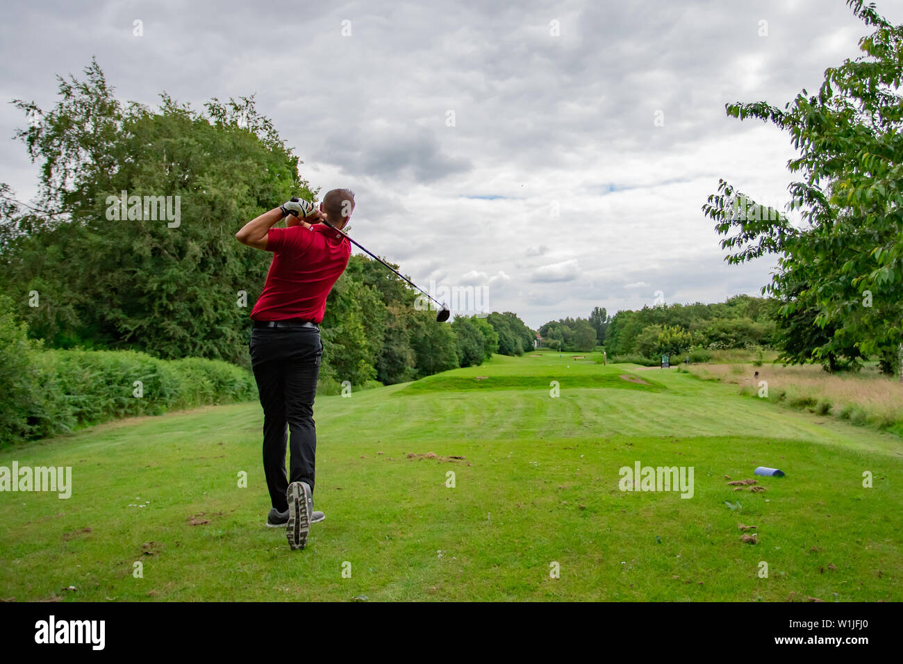A professional golfer playing a round of golf Stock Photo Alamy