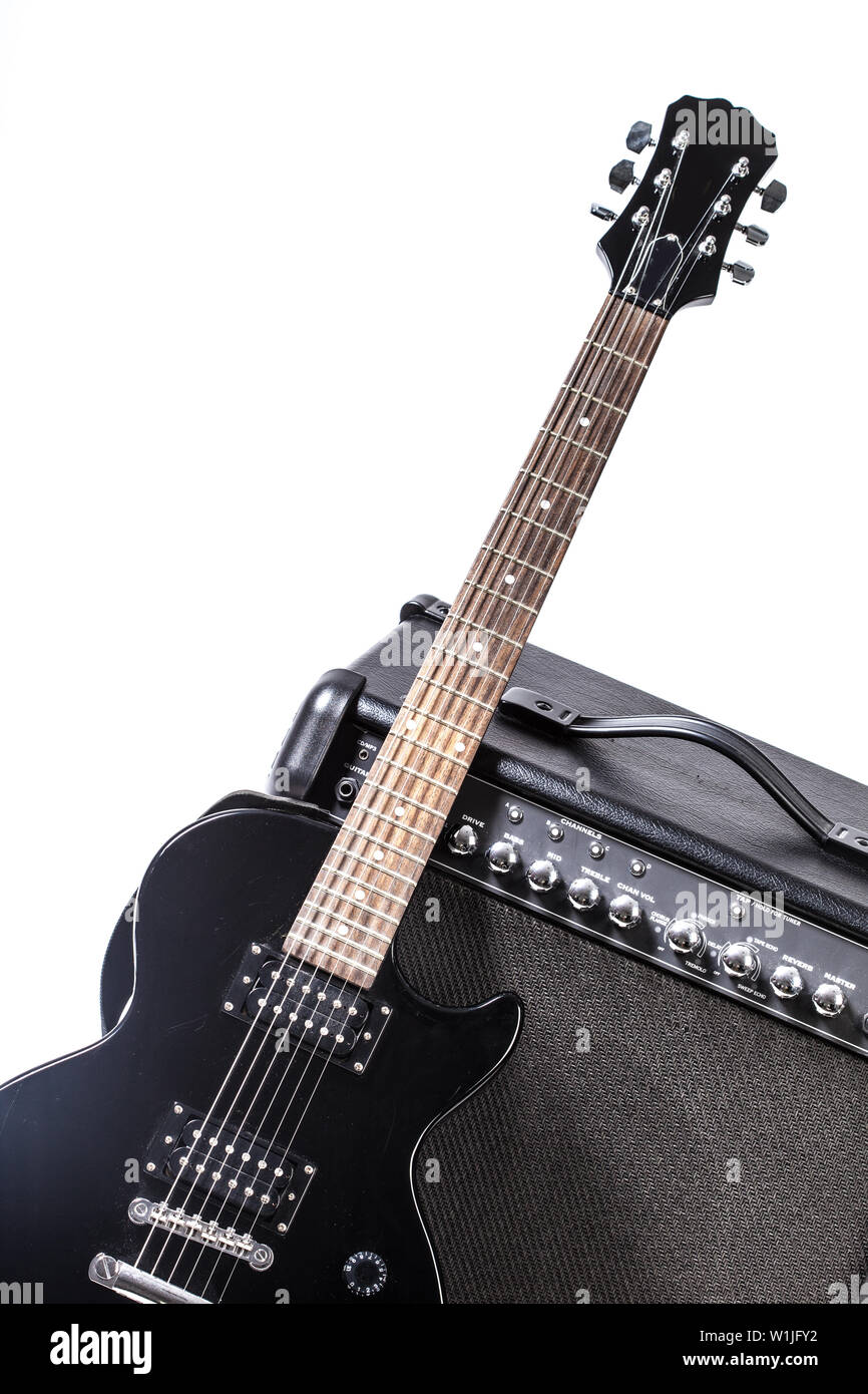 Electric guitar isolated on white background Stock Photo