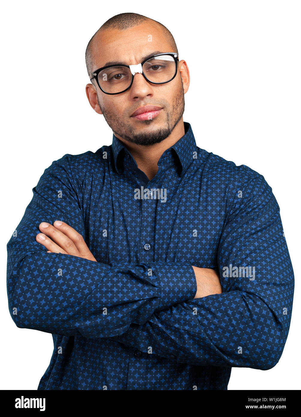 Nerdy man with a funny face Stock Photo