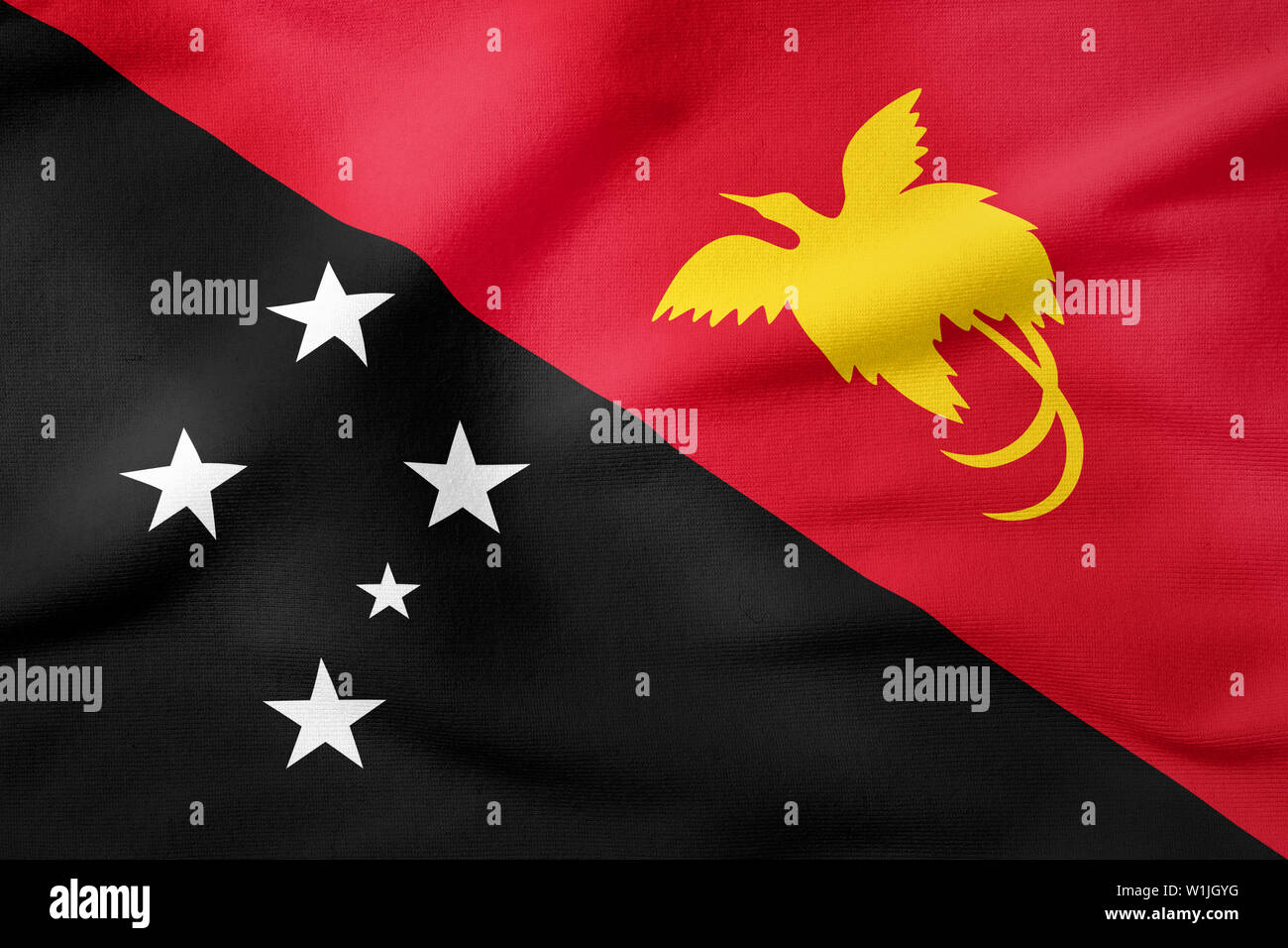 National Flag of Papua New Guinea - Rectangular Shape patriotic symbol Stock Photo