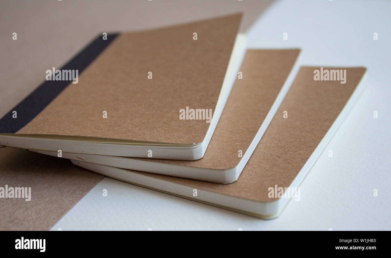 Kraft blank notebooks Stock Photo Alamy