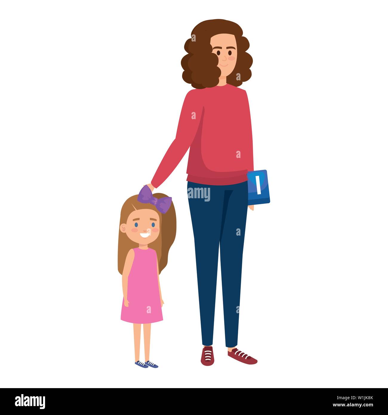 happy student girl with female teacher Stock Vector Image & Art - Alamy