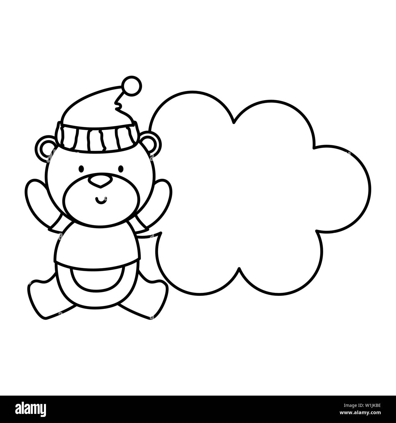 Little Bear Teddy With Hat Stock Vector Image Art Alamy
