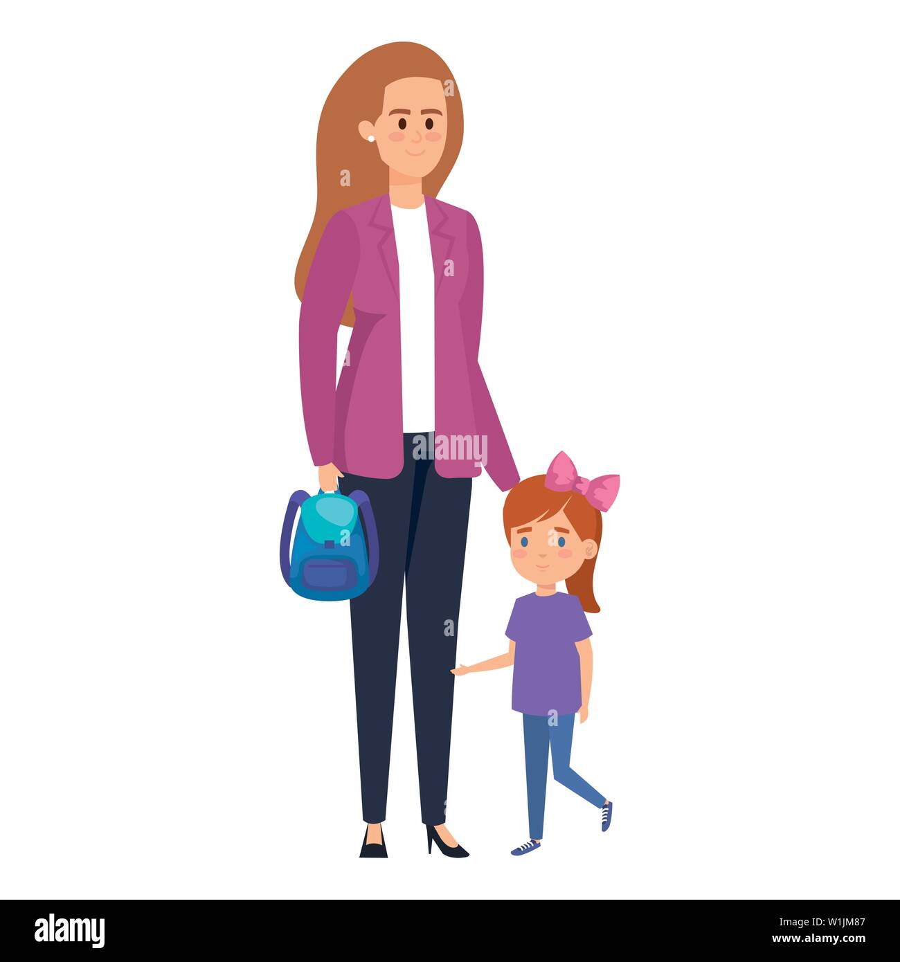 happy student girl with female teacher Stock Vector Image & Art - Alamy