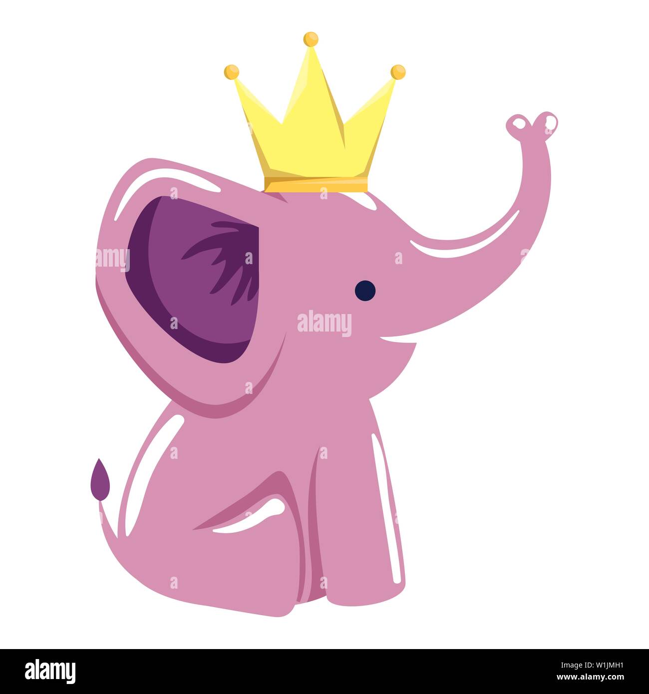 cute little elephant with crown character Stock Vector Image & Art - Alamy