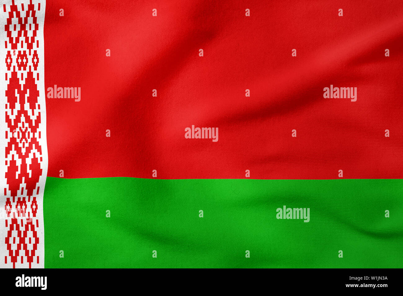 National Flag of Belarus - Rectangular Shape patriotic symbol Stock Photo