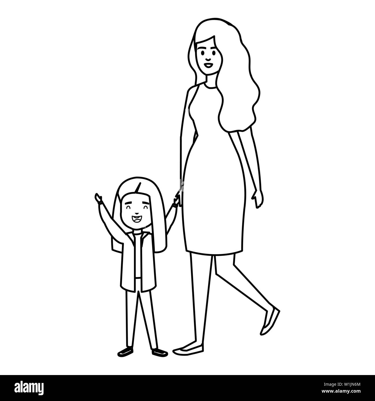 happy student girl with female teacher Stock Vector Image & Art - Alamy