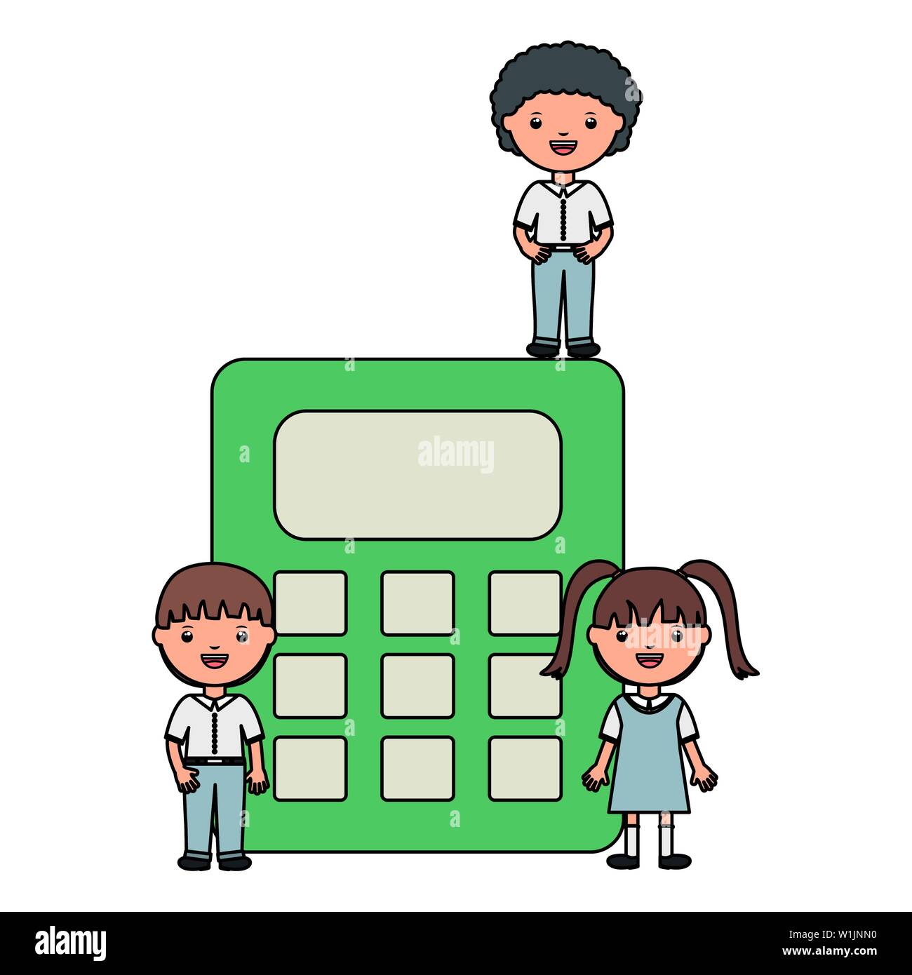 cute little students group with calculator vector illustration design Stock  Vector Image & Art - Alamy