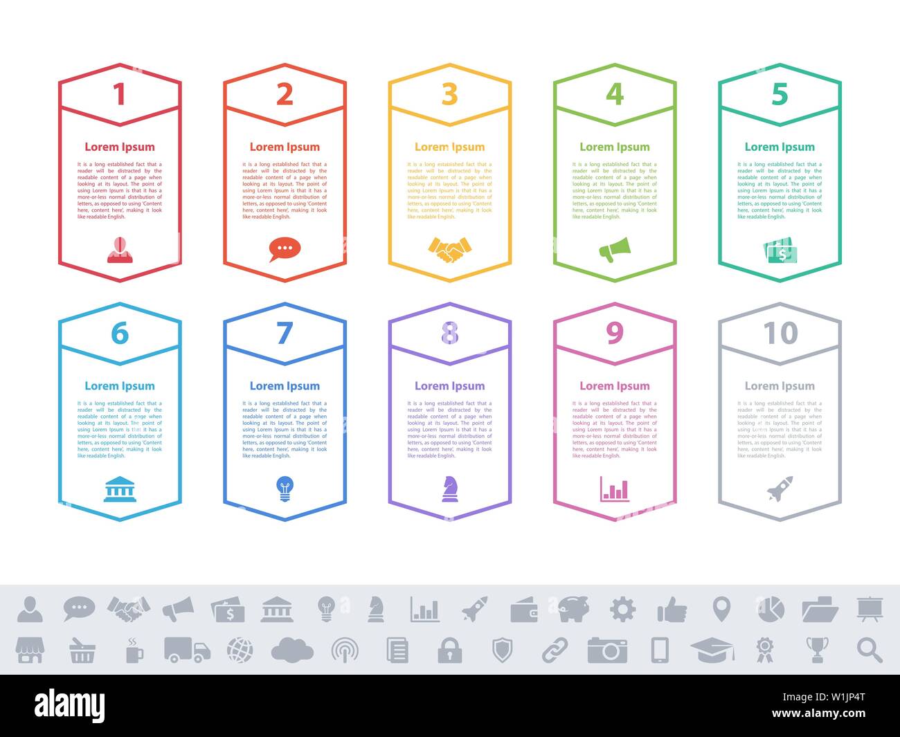 Infographic design business concept vector illustration with 10 steps ...