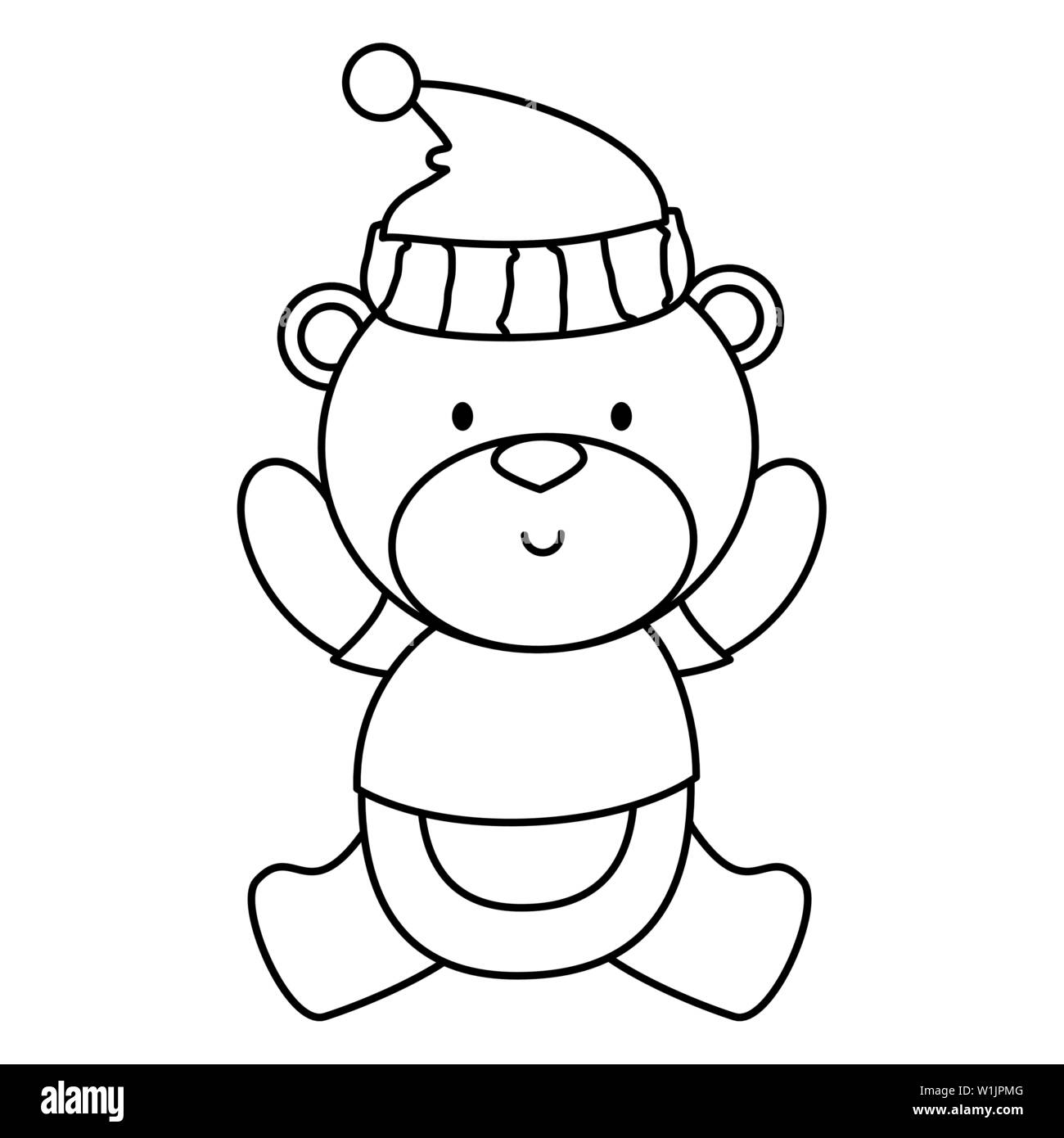 Little Bear Teddy With Hat Stock Vector Image Art Alamy