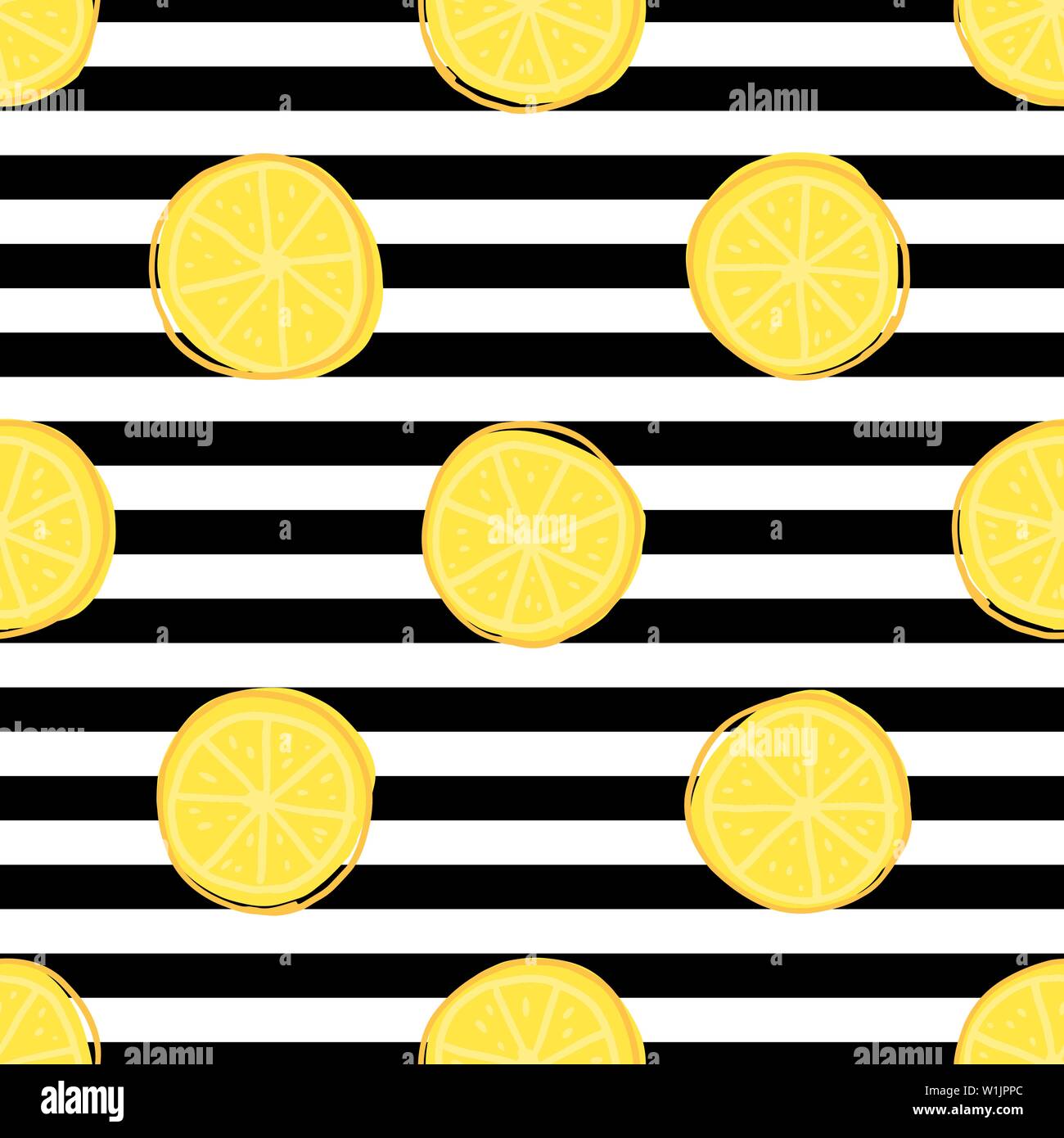 Lemon slices seamless pattern. Simple vector illustration background ...