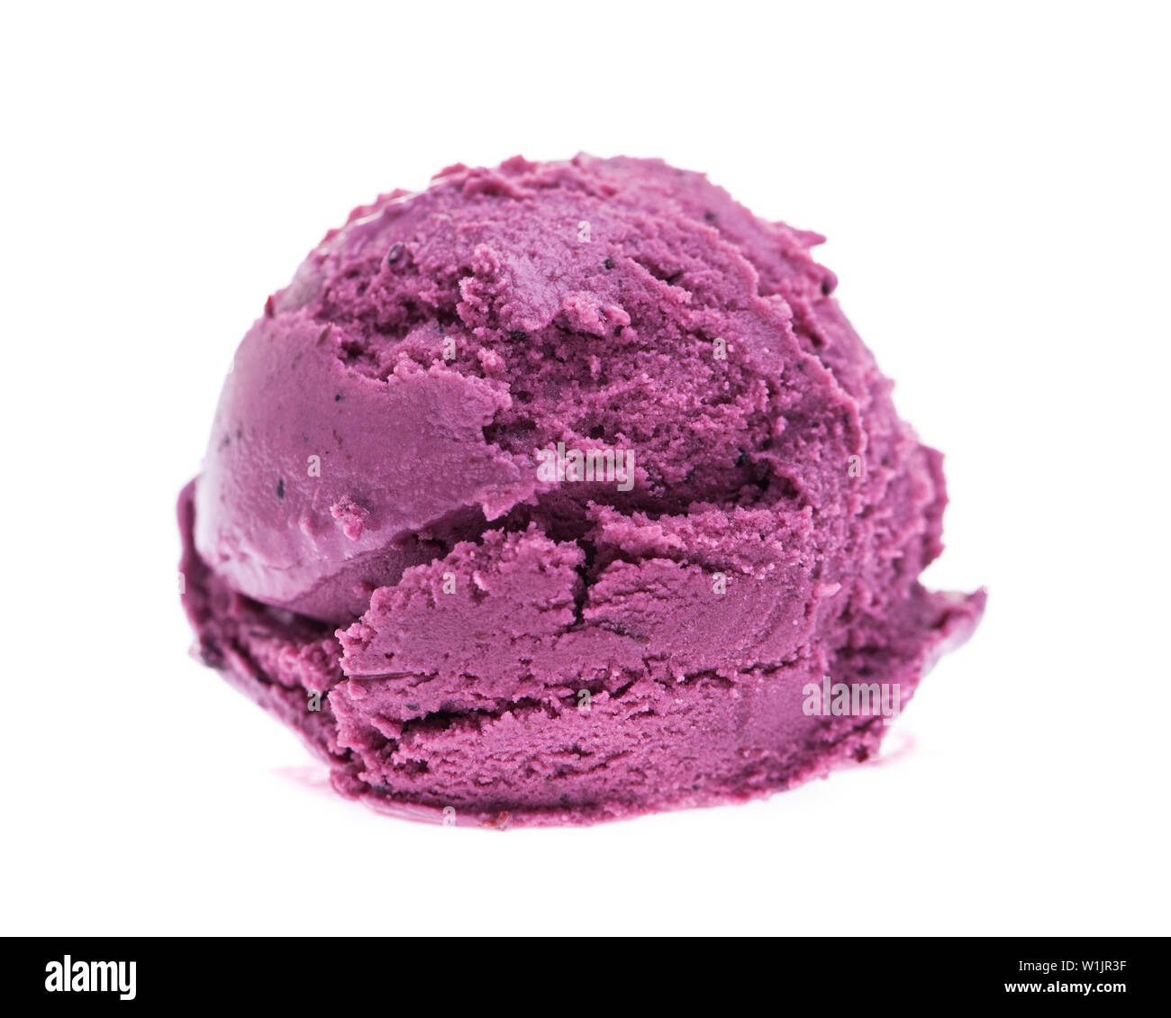 A scoop of blueberry ice cream isolated on white backgound Stock Photo