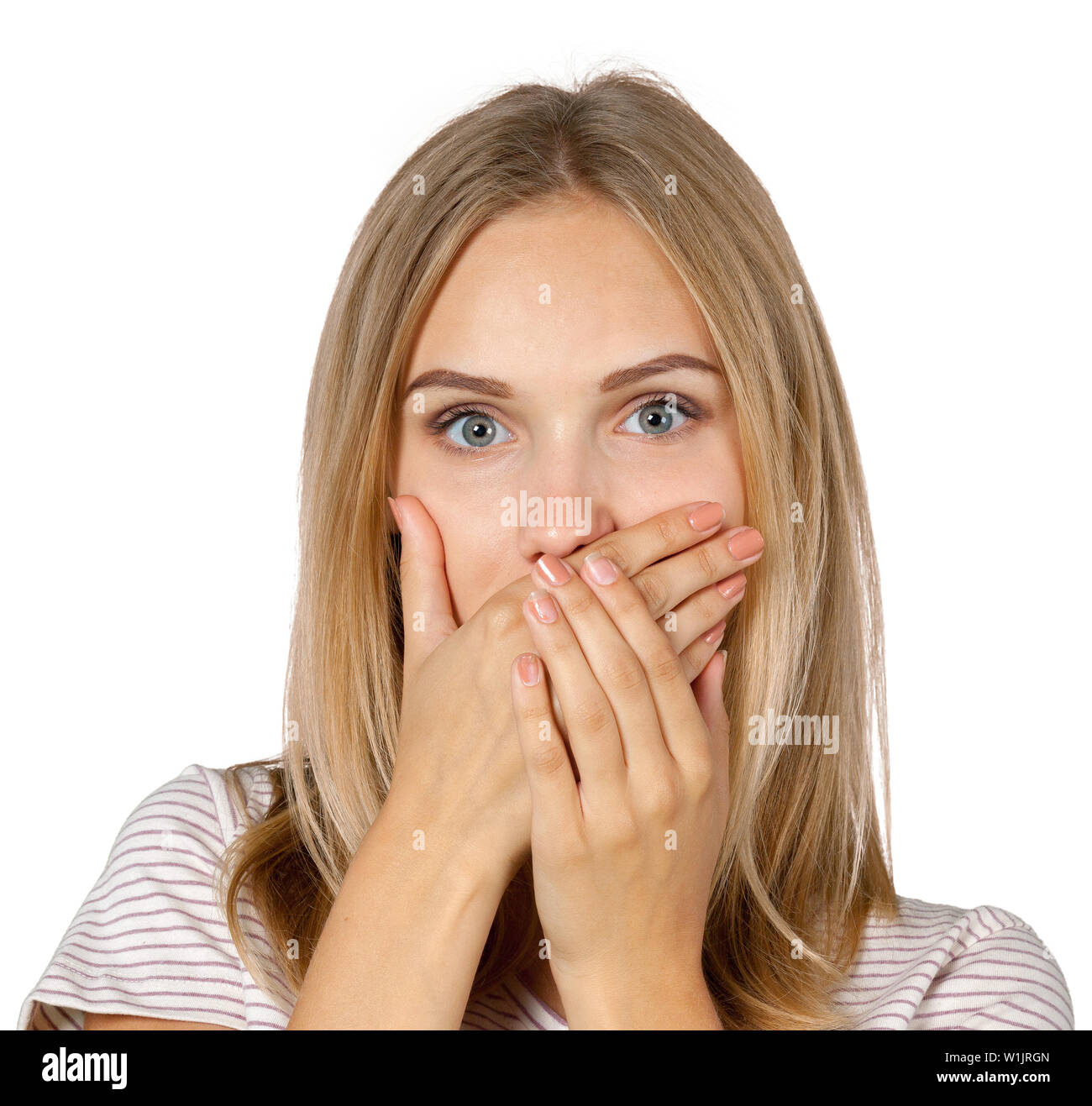 picture of teenage girl with finger on lips Stock Photo - Alamy