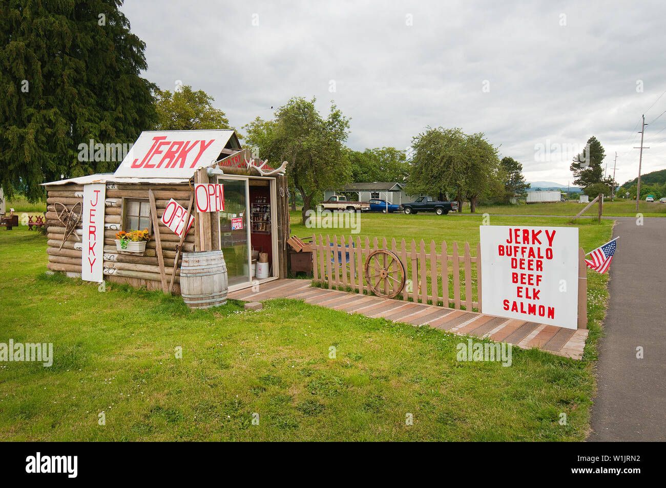 Roadside jerky stand south of McMinnville en route to the Oregon coast. (c) 2012 Tom Kelly Stock Photo