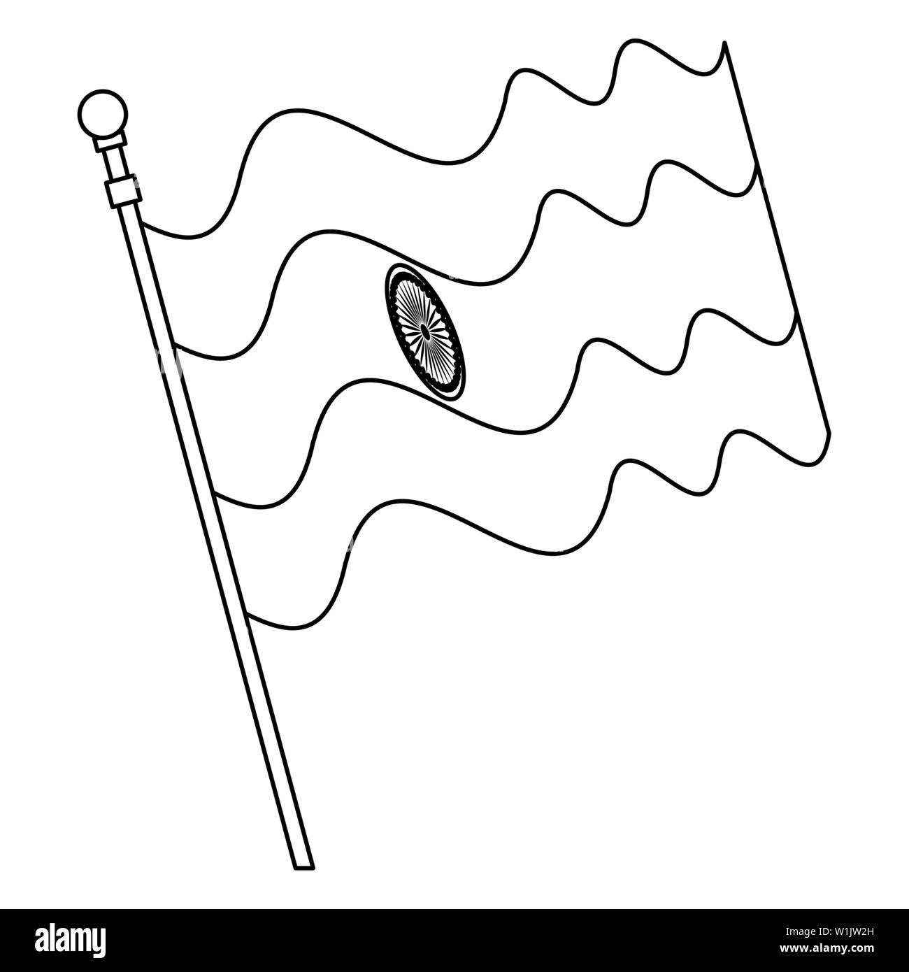 Indian national flag Black and White Stock Photos & Images - Alamy
